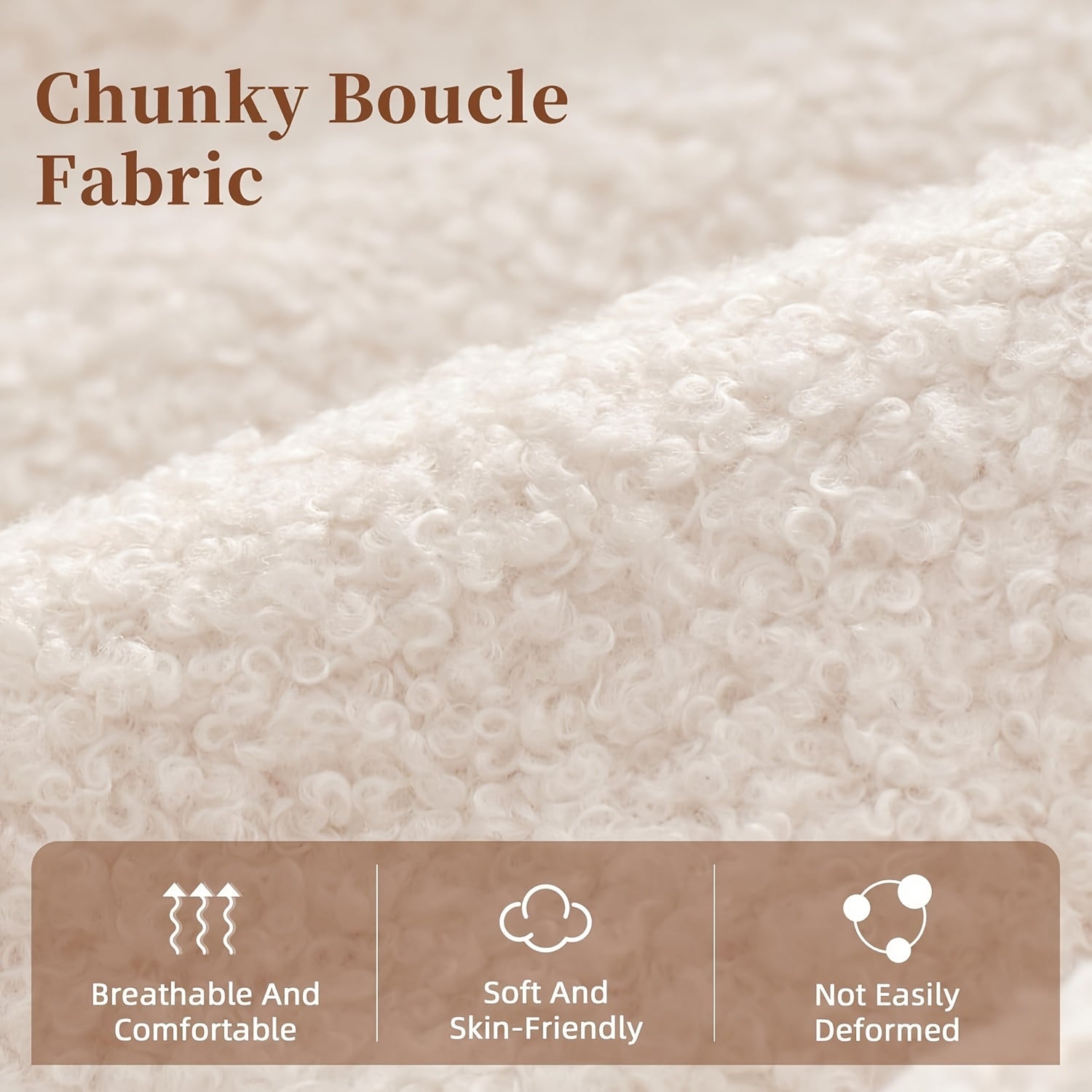 Loveseat Sofa, Beige Love Seat Couches With Throw Pillow, Boucle Small Sofa For Living Room, Bedroom, Office, Button Tufted Upholstered Furniture, Easy To Install