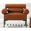 1pc Oversized Accent Chair with Metal Legs, Comfy Side Chair with Padded Back, Modern Upholstered Chair with 8.5\