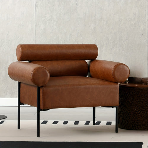 1pc Oversized Accent Chair with Metal Legs, Comfy Side Chair with Padded Back, Modern Upholstered Chair with 8.5\