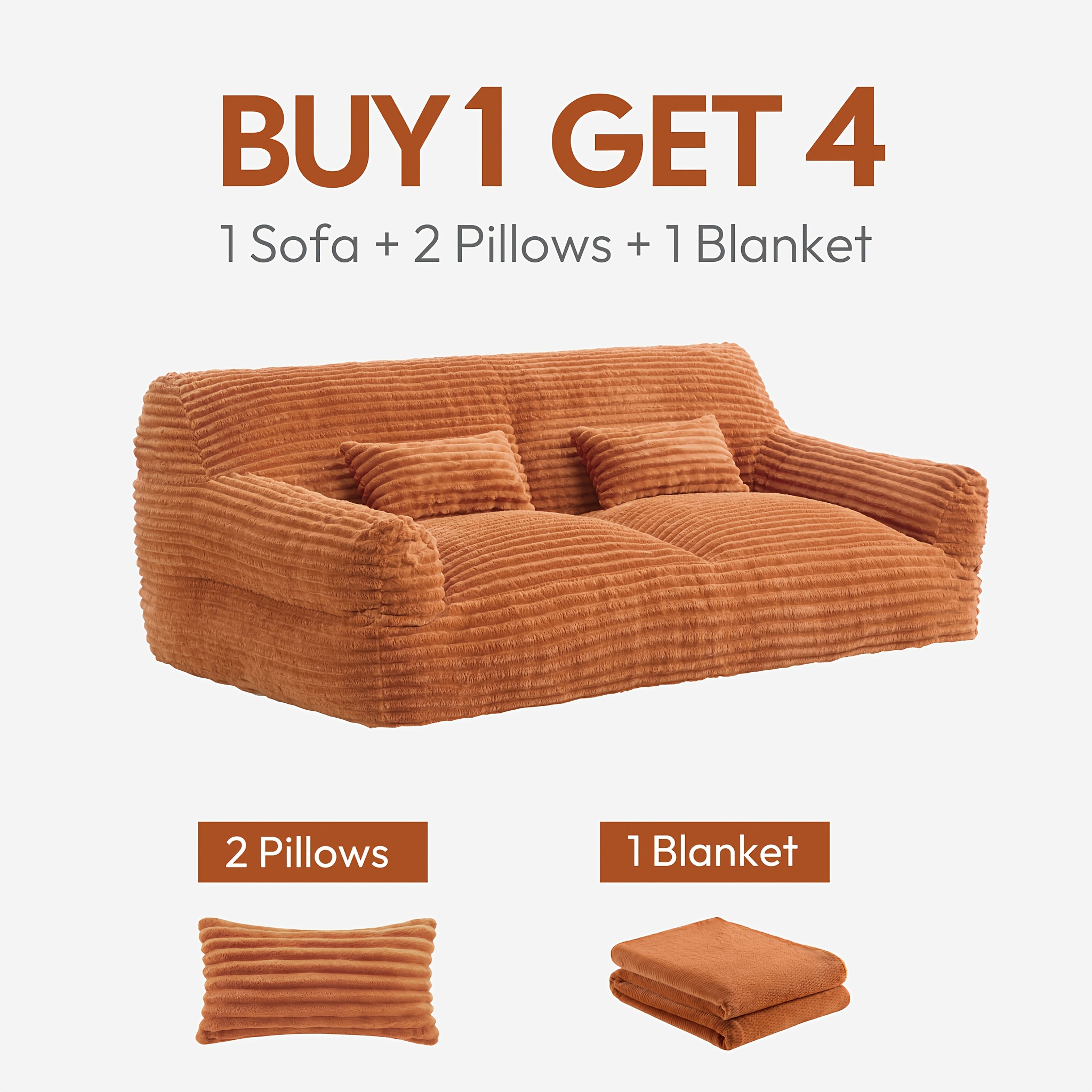 Green Plush Lazy Sofa Bed with 2 Pillows - Convertible Bean Bag Chair, No Assembly Required, Multi-Functional Sleeper Couch for Small Spaces, Durable Fabric Lounge Bed with Easy-Clean Surface, Ideal for Game Rooms, Living Room & Guest Accommodation