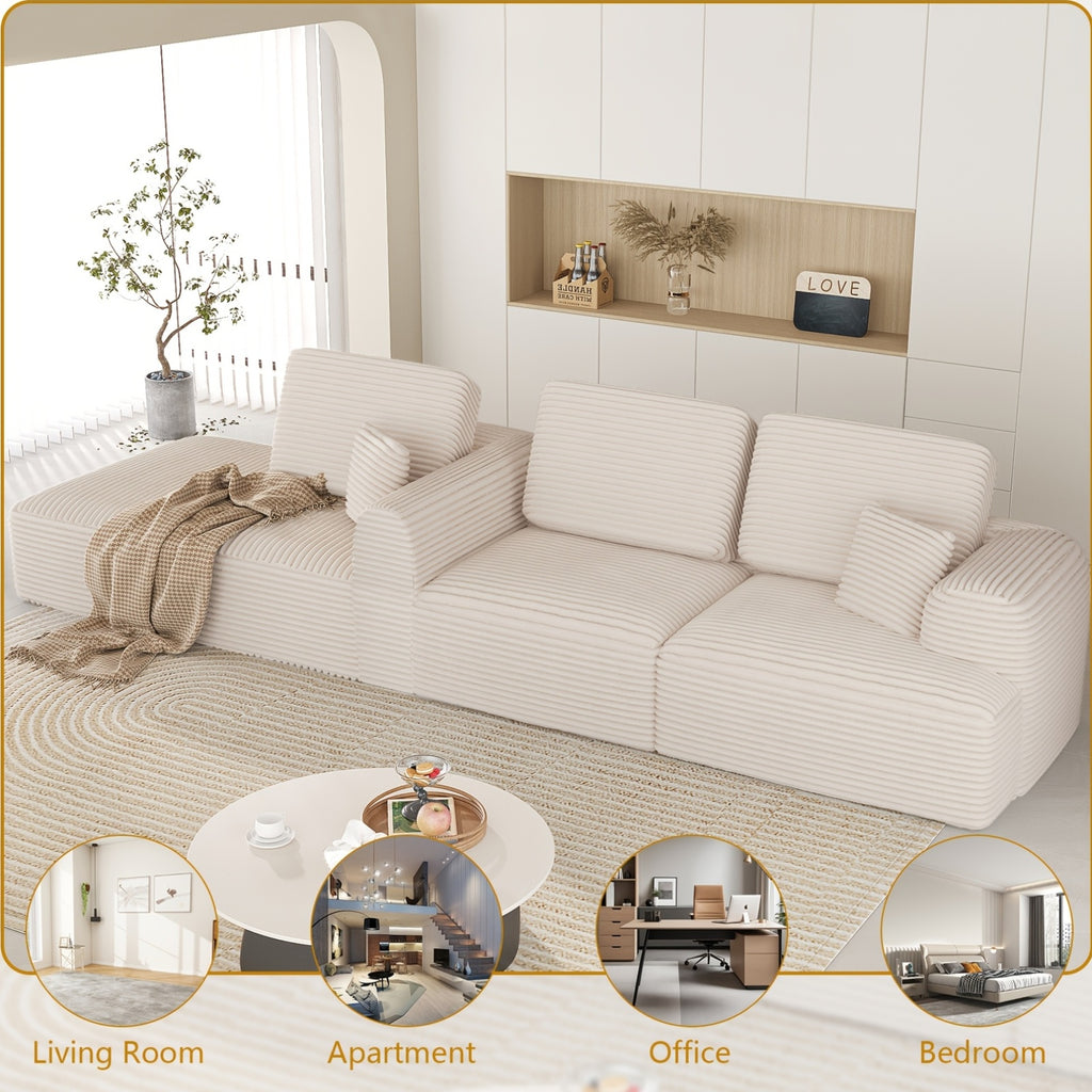 106-inch Luxury Cloud Sofa Set, L-shaped Large Sofa With A Comfortable Chaise Lounge, Boneless L-shaped Sofa Set, Suitable For Living Rooms, Deep-seat Minimalist Modular Sofa Bed, Ideal For Bedrooms And Apartment Lounges, Extra-large Sofa Set