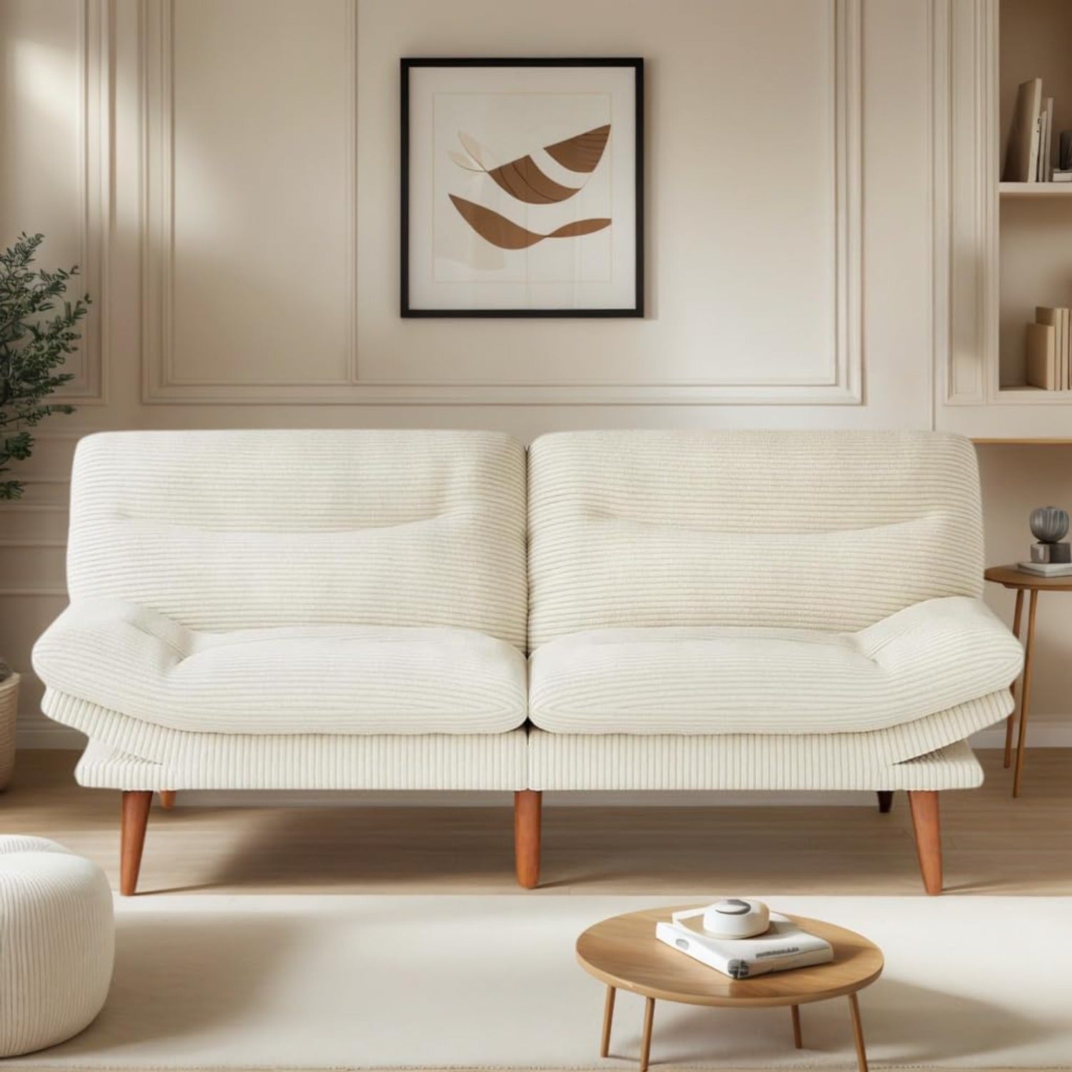 66-75Inch Futon Sofa Bed with Adjustable Backrest Armrests, Convertible Futon Sofa Couch for Small Spaces, Living Room Or Office, Corduroy Futons Sofas Bed Christmas Gift Decoration Sofa