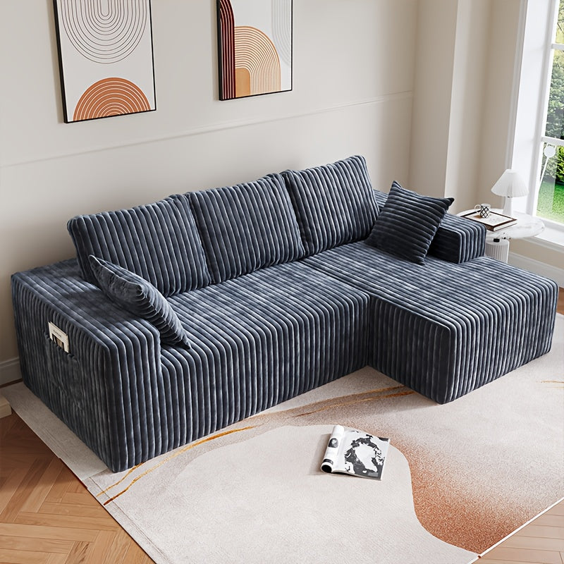 Modern Compression Sofa | Bean Bag Sofa, Integrated Combinable and Placeable, Multi-person Teddy Velvet Cushion, Suitable for Study Leisure Reading, Office Nap, Various Room Types, Polyester Memory Foam