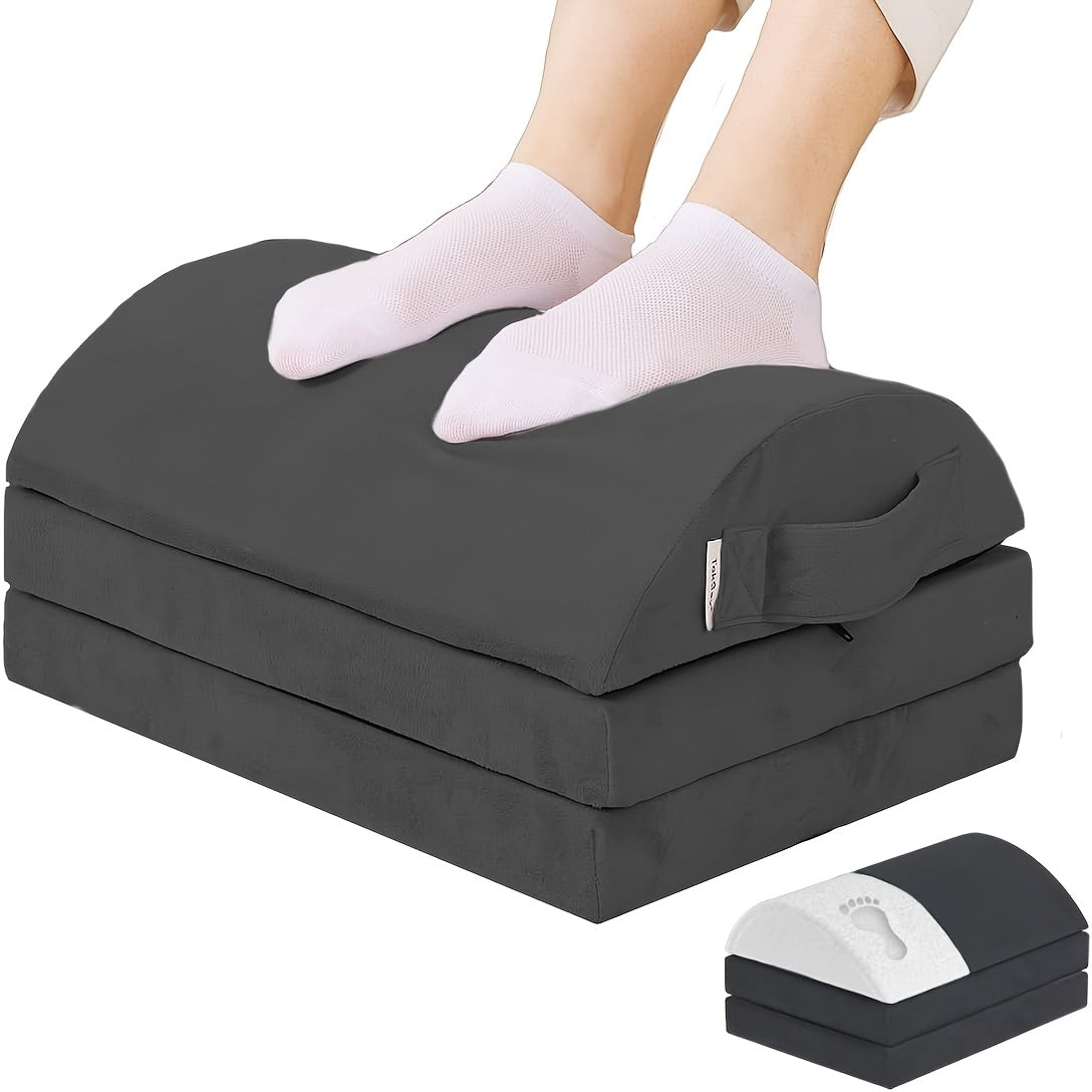 Foot Rest For Under Desk With Adjust Heights- Memory Foam Foot Stool - Back, Lumbar, And Knee Relax - Perfect For Office, Home, Working And Gaming Use