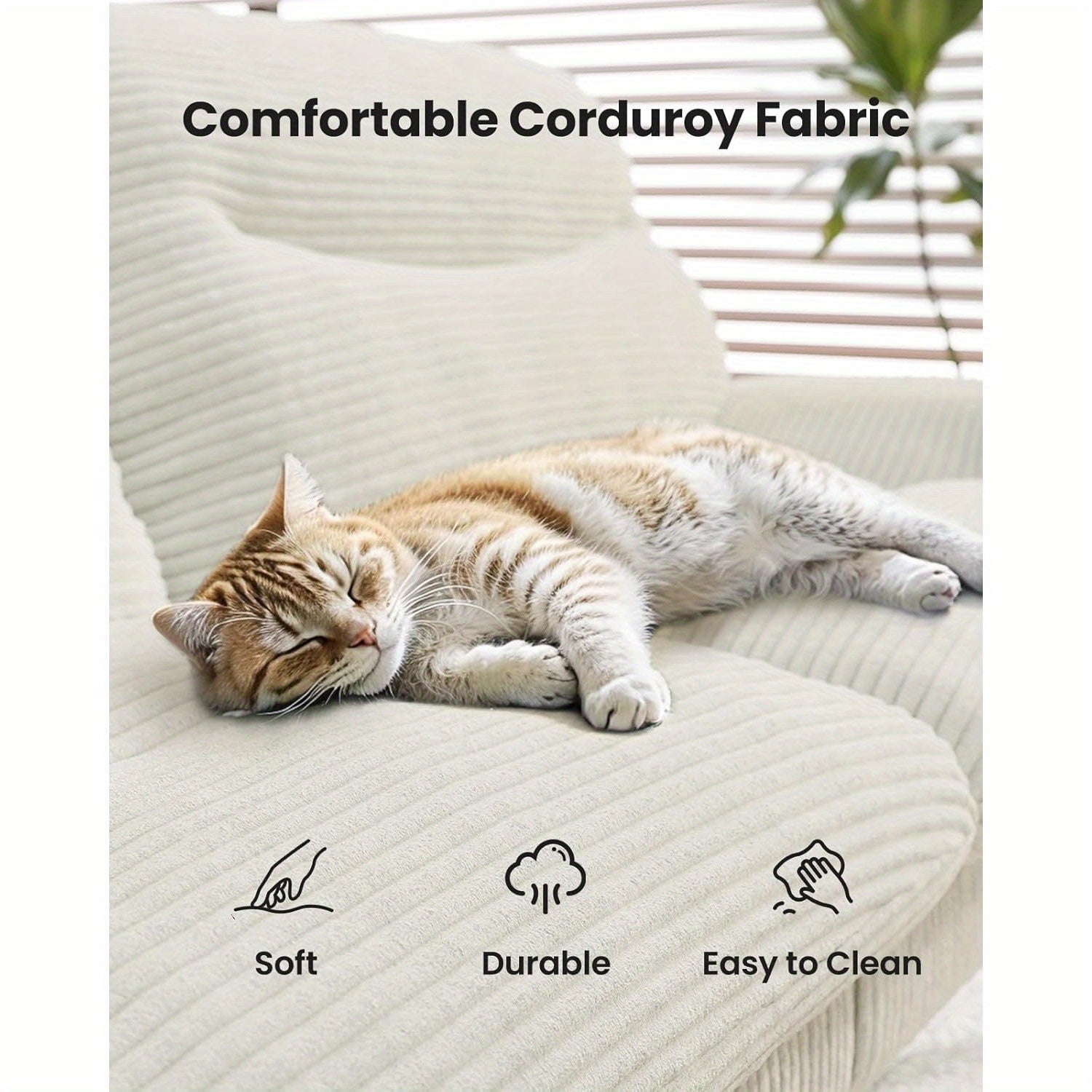 66-75Inch Futon Sofa Bed with Adjustable Backrest Armrests, Convertible Futon Sofa Couch for Small Spaces, Living Room Or Office, Corduroy Futons Sofas Bed Christmas Gift Decoration Sofa