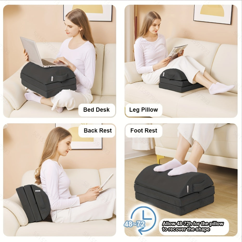 Foot Rest For Under Desk With Adjust Heights- Memory Foam Foot Stool - Back, Lumbar, And Knee Relax - Perfect For Office, Home, Working And Gaming Use