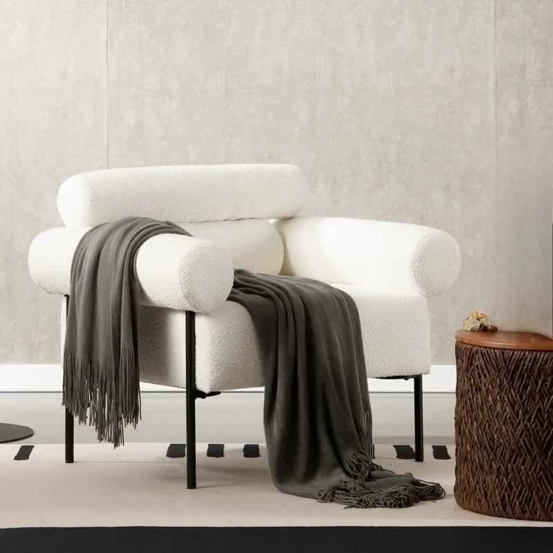 1pc Oversized Accent Chair with Metal Legs, Comfy Side Chair with Padded Back, Modern Upholstered Chair with 8.5\